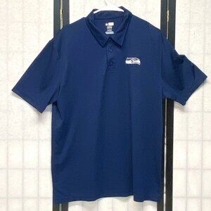 NFL Team Apparel Short Sleeve Seattle Seahawks TX3 Cool Polo Shirt XL Navy